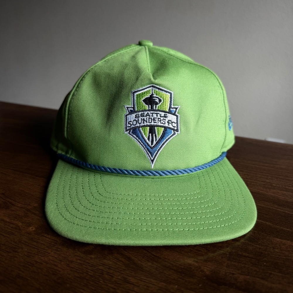 New Era Seattle Sounders FC Hat Mens Green Rope Snapback MLS Soccer Cap